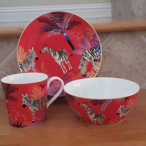 Sara Miller London Other - 6 piece set Sara Miller London Portmeirion Zebra